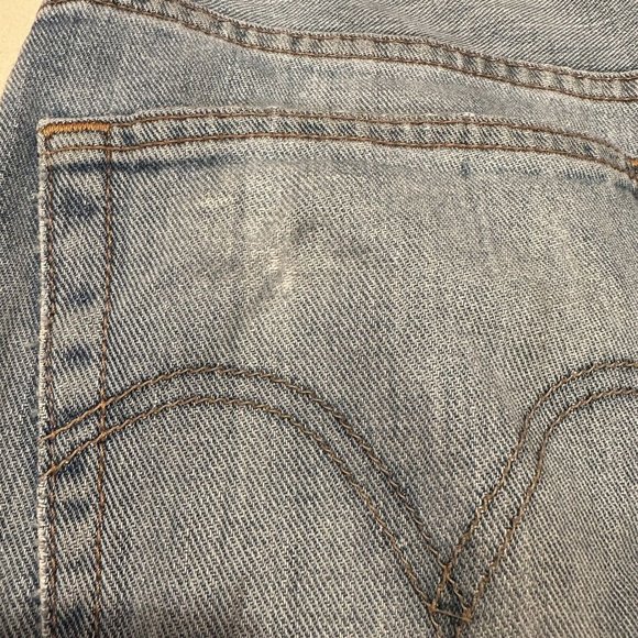 Vintage Levis 505 Regular Fit Jeans 33x32 27.5" Distressed Red Tab - Picture 14 of 16